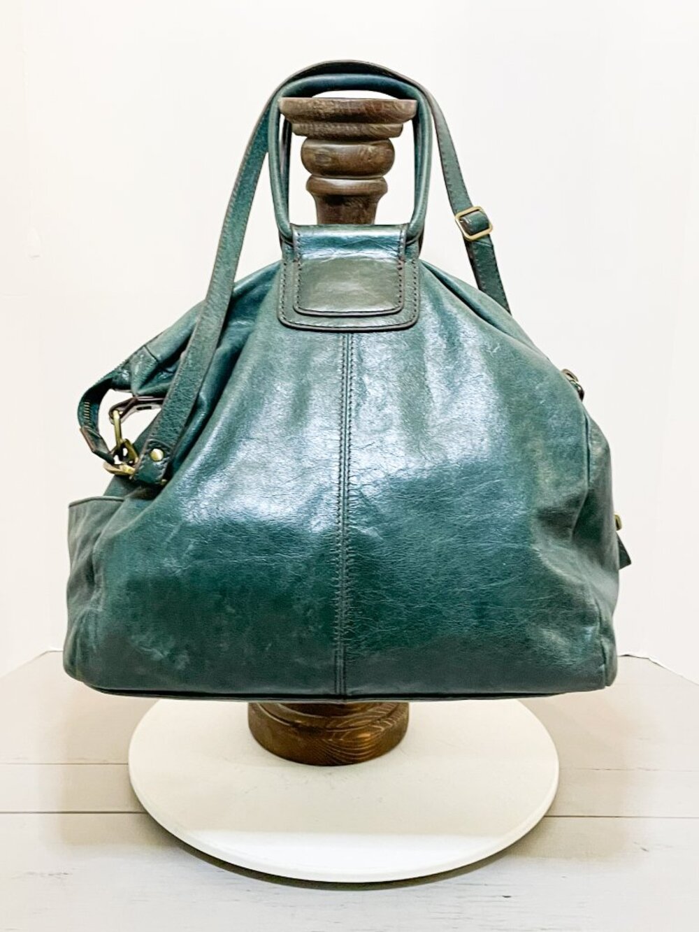 HOBO The Original Forest Green Genuine Leather Satchel Crossbody